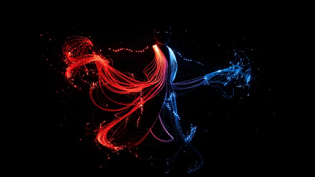 Brilho de Natal — dança de luzes em vermelho e azul